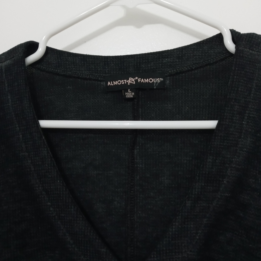 Almost Famous Sheer Button Down Thermal Pajama Sh… - image 7